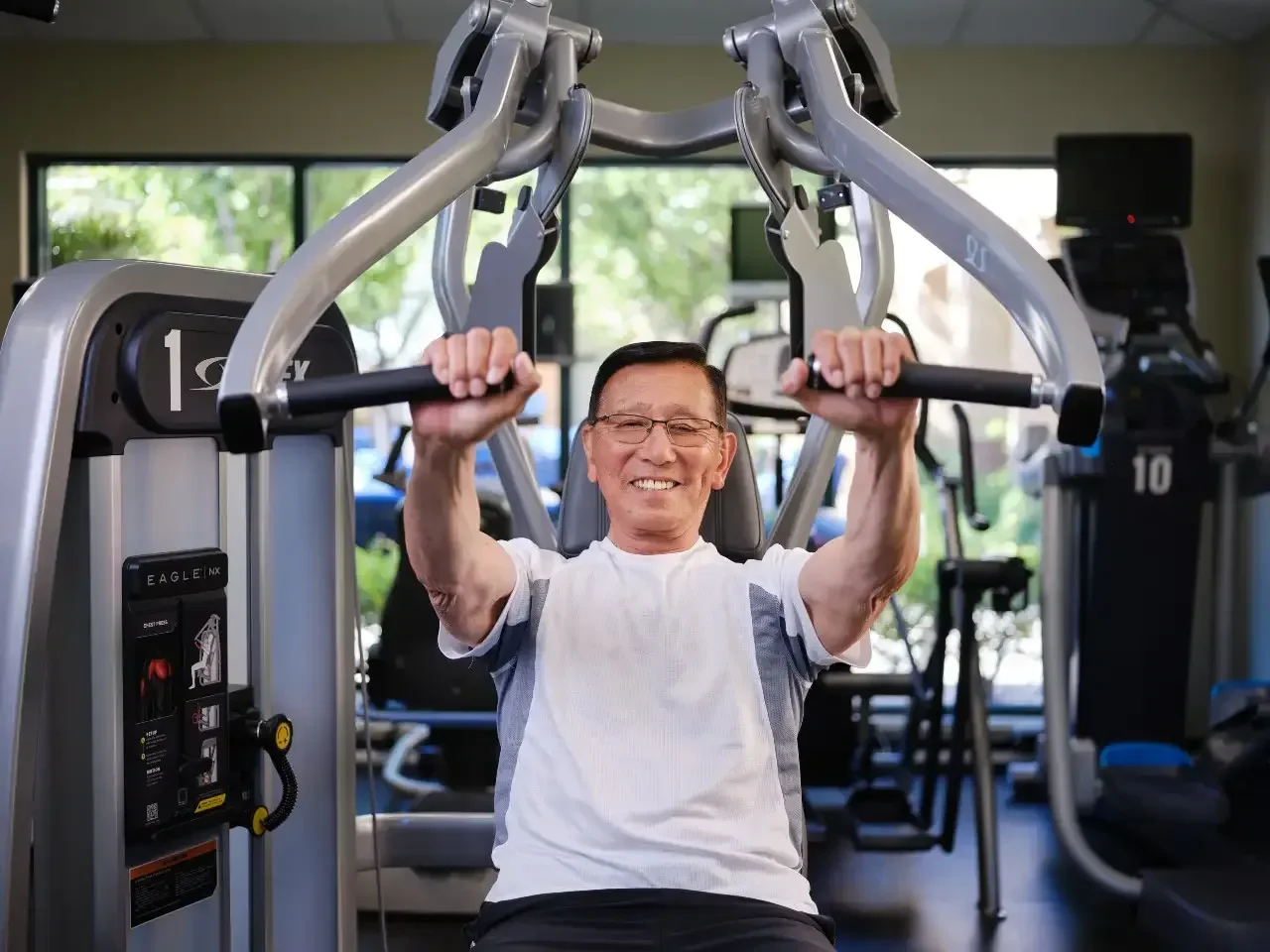 Resident working out