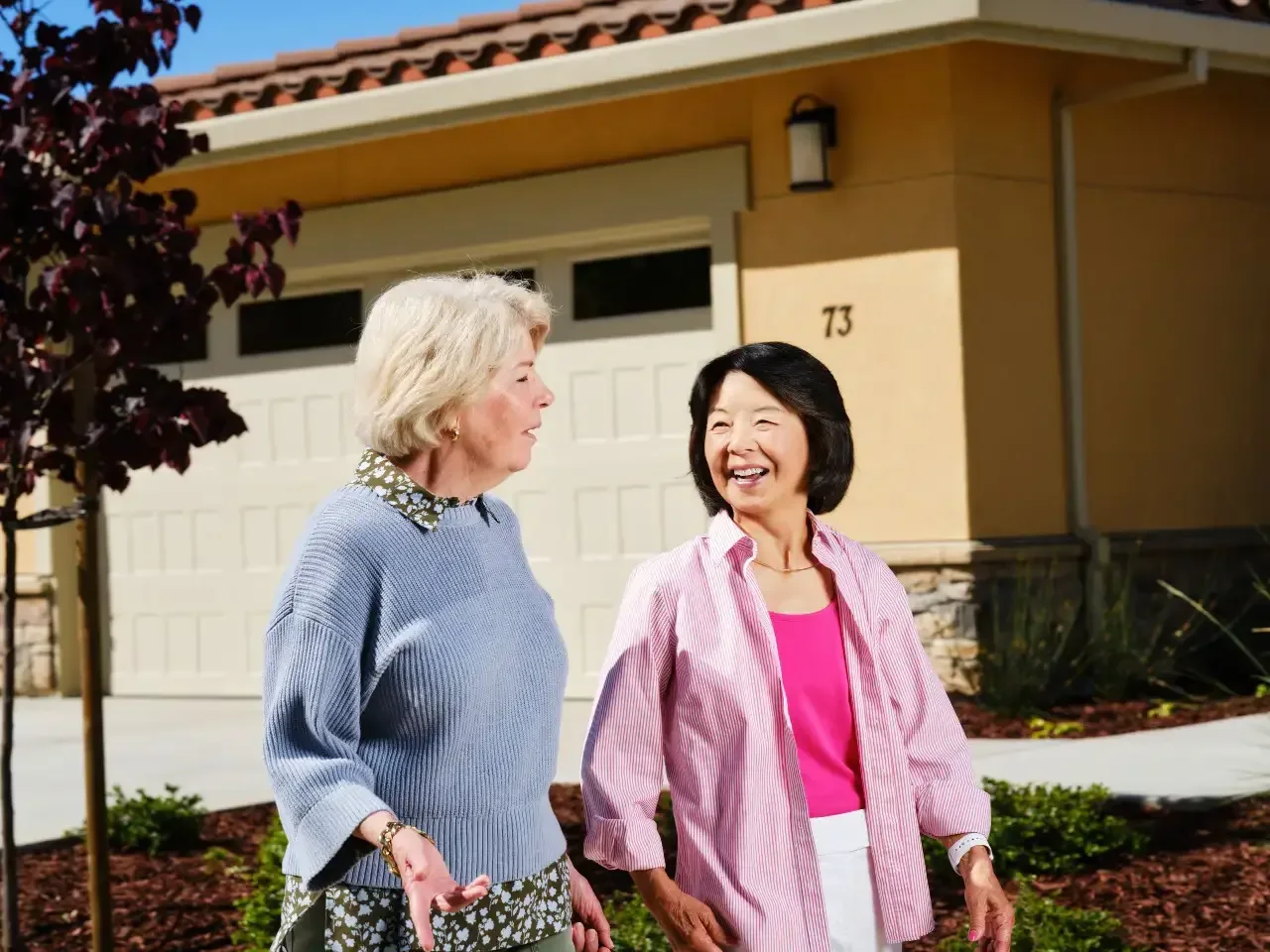 Residents walking