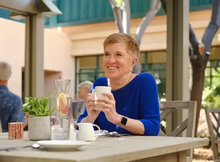 Resident enjoying patio
